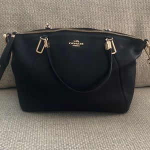 Navy leather coach purse